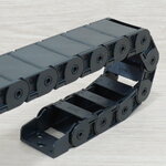 18 x 37 mm Cable Drag Chain R38mm ยาว 1M และ End Connectors (Semi-Enclosed)