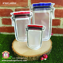 ซองซิปขวดโหลตั้งได้ ลายฝาสี classic