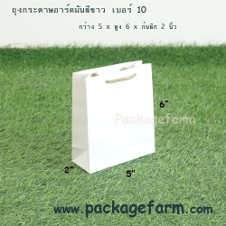 ถุงกระดาษอาร์ตขาว เบอร์ 10 ขนาด 5" x 6" x 2"