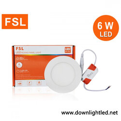 ดาวน์ไลท์ LED 6w หน้ากลม ยี่ห้อ FSL (แสงส้ม)