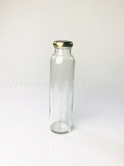 ขวดแก้ว น้ำผลไม้ทรงสูง 300ml ฝาเกลียวล็อคสีทอง