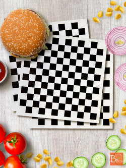 กระดาษห่อเบอร์เกอร์,แซนด์วิช,ขนม,กระดาษห่ออาหาร, ฟู้ดเกรด เคลือบ PE แพ็คละ 100 ใบ BTB WRAP 8