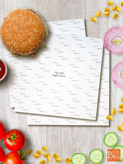 กระดาษห่อเบอร์เกอร์,แซนด์วิช,ขนม,กระดาษห่ออาหาร, ฟู้ดเกรด เคลือบ PE BTB WRAP 10