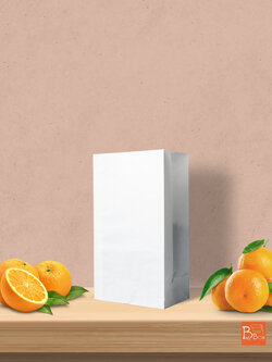 ถุงกระดาษคราฟต์ขาวขยายข้าง ขนาด 130x245+80 มม = 50 ใบ/แพ็ค