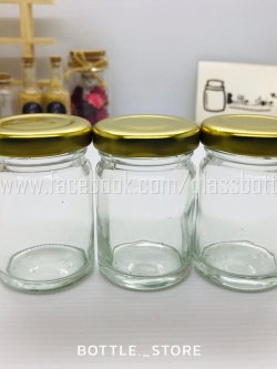 ขวดแก้ว 60ml ฝาเกลียวล็อคสีทอง