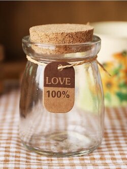ขวดแก้ว พุดดิ้ง 100ml ฝาคอร์ก