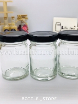 ขวดแก้ว 60ml ฝาเกลียวล็อคสีดำ