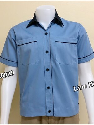 เสื้อช็อปแขนสั้นแบบกรมกุ้นแดง (รหัส A89)