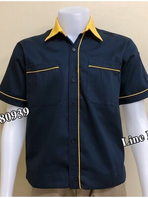 เสื้อช็อปแขนสั้นแบบกรมท่ากุ้นเหลือง (รหัส A93)