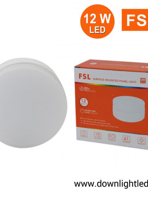 ดาวน์ไลท์ LED ติดลอย หน้ากลม 12W ยี่ห้อ FSL (แสงส้ม)