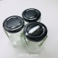 ขวดแก้ว หกเหลี่ยม 110ml ฝาเกลียวล็อคสีดำใบ