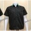 เสื้อช็อปแขนสั้นแบบดำกุ้นเขียวเข้ม (รหัส A37)
