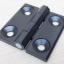 บานพับ Hinge 60x60 mm Zinc alloy หนา 6 mm ระยะรู 35x35 mm, รูยึด 6.5 mm (สีดำ)
