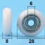 6x28x8mm Nylon Plastic Wheel With Bearings 626ZZ