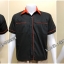 เสื้อช็อปแขนสั้นแบบดำกุ้นส้ม (รหัส A38)