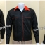 เสื้อช็อปแขนยาวผ้าคอมแบบดำกุ้นส้ม (รหัส A73)