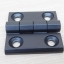 บานพับ Hinge 50x50 mm Zinc alloy ระยะรู 30x30 mm, รูยึด 6.5 mm (สีดำ)