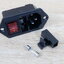 AC-008 Plug Socket 3 Pin Male AC250V พร้อมสวิทช์และฟิวส์ 10A