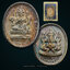 เหรียญ 2 มหาเทพ ท้าวมหาพรหม หลังพระพิฆเนศ (เนื้อกะไหล่เงินพ่นทราย) รุ่นโชคดี มีสุข ปี47 หลวงปู่หงษ์ วัดเพชรบุรี จ.สุรินทร์ (มีโค้ด)