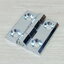 บานพับ Hinge 60x60 mm Zinc alloy หนา 8 mm ระยะรู 35x35 mm, รูยึด 8.2 mm (สีเงิน)
