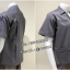 เสื้อช็อปแขนสั้นแบบสามกระเป๋าสีเทาติดสะท้อนแสง (รหัส A106)