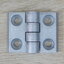 บานพับ Zinc Alloy Hinge for Alu-Profile 3030 ระยะรู 30x23 mm (สีเงิน)