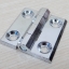 บานพับ Hinge 50x50 mm Zinc alloy ระยะรู 30x30 mm, รูยึด 6.5 mm (สีเงิน)