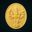 พระพิฆเนศวรปาง16กร (วีระคณปติ) รุ่นมหาจักรพรรดิ เนื้อผงเหลืองเรืองรอง ผ่องอำไพ ปี53 วัดหน้าพระเมรุ จ.พระนครศรีอยุธยา (ยิงโค้ดเลเซอร์ หมายเลข 6493)
