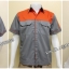 เสื้อช็อปแขนสั้นแบบเทาอกส้มกระดุมซ่อนสาบ (รหัส A22)