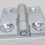 บานพับ Hinge 60x60 mm Zinc alloy หนา 6 mm ระยะรู 35x35 mm, รูยึด 6.5 mm (สีเงิน)